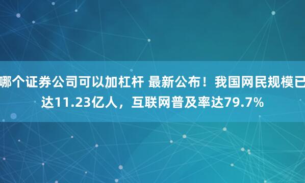 哪个证券公司可以加杠杆 最新公布！我国网民规模已达11.23亿人，互联网普及率达79.7%